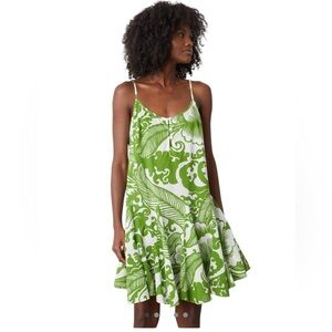 NWT Velvet by Graham & Spencer Vivian Printed Green Floral Dress Summer Vacation